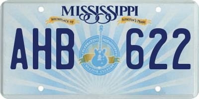 MS license plate AHB622