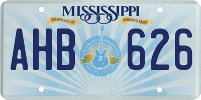 MS license plate AHB626