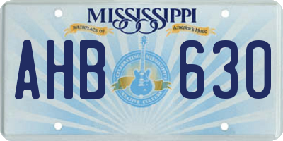 MS license plate AHB630