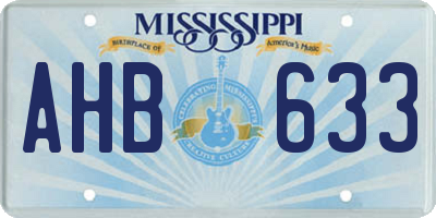 MS license plate AHB633