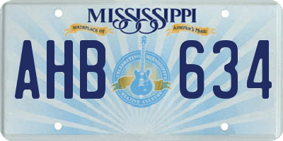 MS license plate AHB634