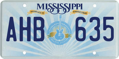MS license plate AHB635