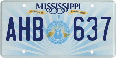MS license plate AHB637