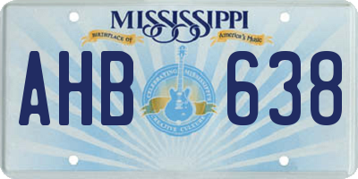 MS license plate AHB638