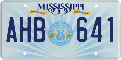 MS license plate AHB641