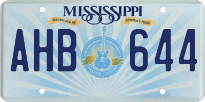 MS license plate AHB644