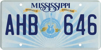 MS license plate AHB646