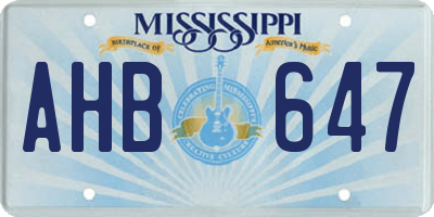 MS license plate AHB647