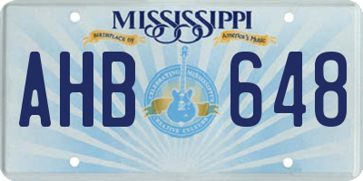 MS license plate AHB648