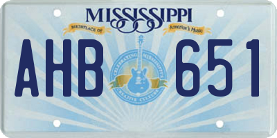 MS license plate AHB651