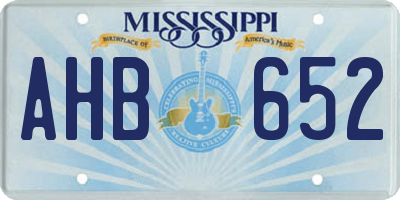 MS license plate AHB652