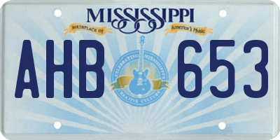 MS license plate AHB653