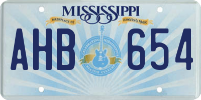 MS license plate AHB654