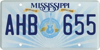 MS license plate AHB655