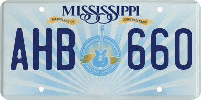 MS license plate AHB660