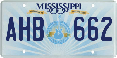 MS license plate AHB662
