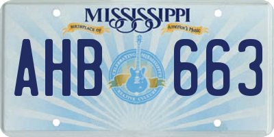 MS license plate AHB663