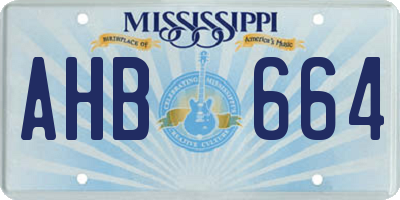 MS license plate AHB664