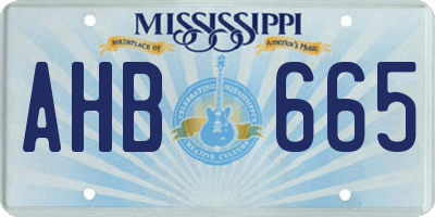 MS license plate AHB665