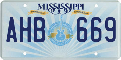 MS license plate AHB669