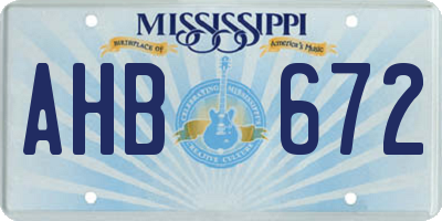 MS license plate AHB672