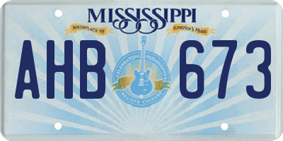 MS license plate AHB673