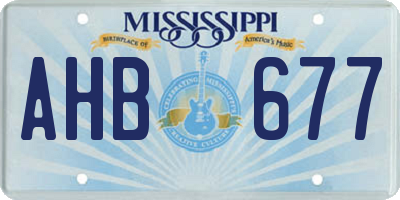 MS license plate AHB677