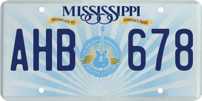 MS license plate AHB678