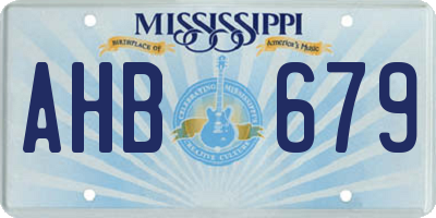 MS license plate AHB679