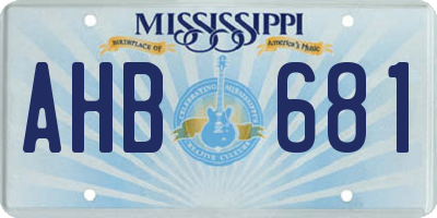 MS license plate AHB681