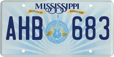 MS license plate AHB683