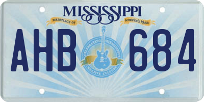 MS license plate AHB684
