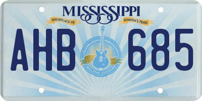 MS license plate AHB685