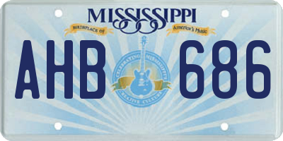 MS license plate AHB686