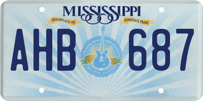 MS license plate AHB687
