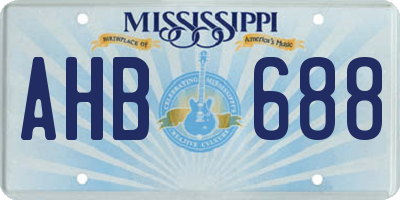 MS license plate AHB688