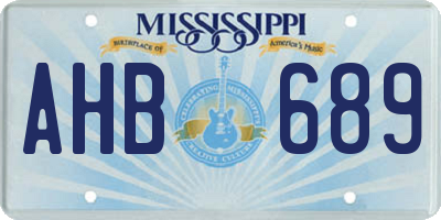 MS license plate AHB689