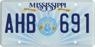 MS license plate AHB691
