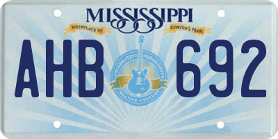 MS license plate AHB692