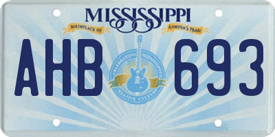 MS license plate AHB693