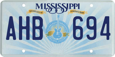 MS license plate AHB694
