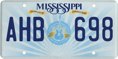 MS license plate AHB698