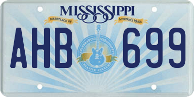 MS license plate AHB699