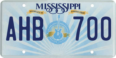 MS license plate AHB700