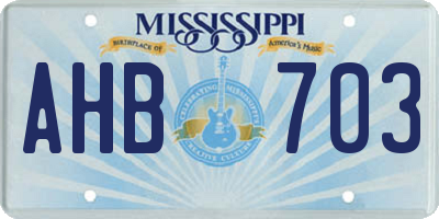 MS license plate AHB703