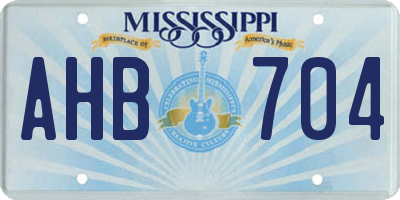 MS license plate AHB704