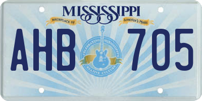 MS license plate AHB705