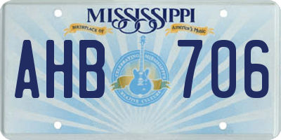 MS license plate AHB706