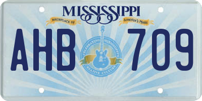 MS license plate AHB709