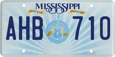 MS license plate AHB710